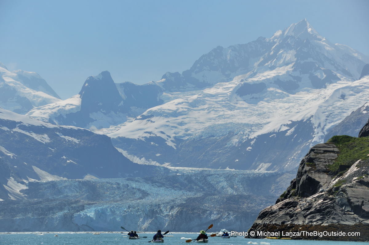 Sea kayakers in Alaska's Glacier Bay National Park.