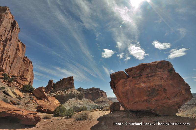 A view from the Chimney Rock Loop in Capitol Reef National Park.