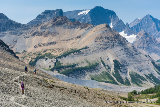 Hiking to Numa Pass, Rockwall Trail. Hiking to Numa Pass, Rockwall Trail.