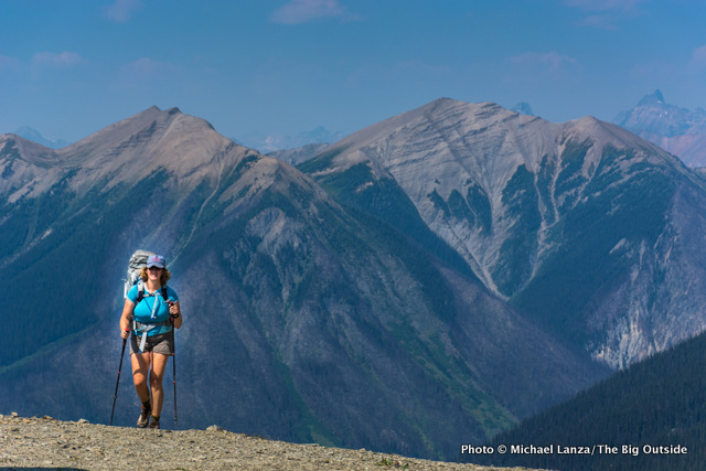Hiking to Numa Pass, Rockwall Trail. Hiking to Numa Pass, Rockwall Trail.