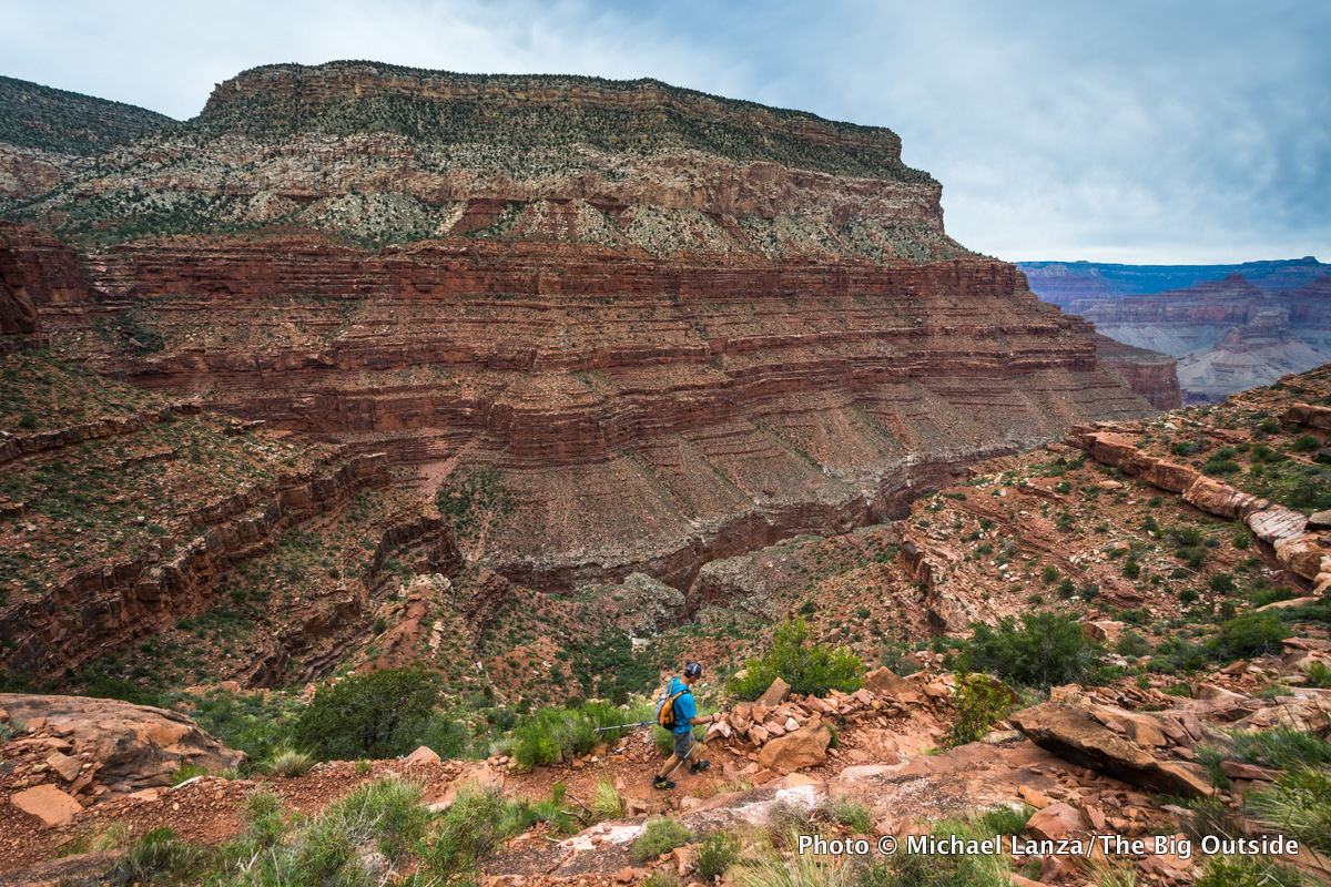 A hiker on the Hermit Trail, Grand Canyon.