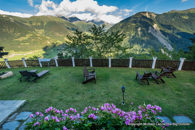 View from the Hotel Alpina in Champex, Switzerland, on the Tour du Mont Blanc.