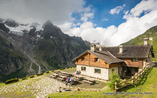 The Rifugio Walter Bonatti on the Tour du Mont Blanc in Italy.