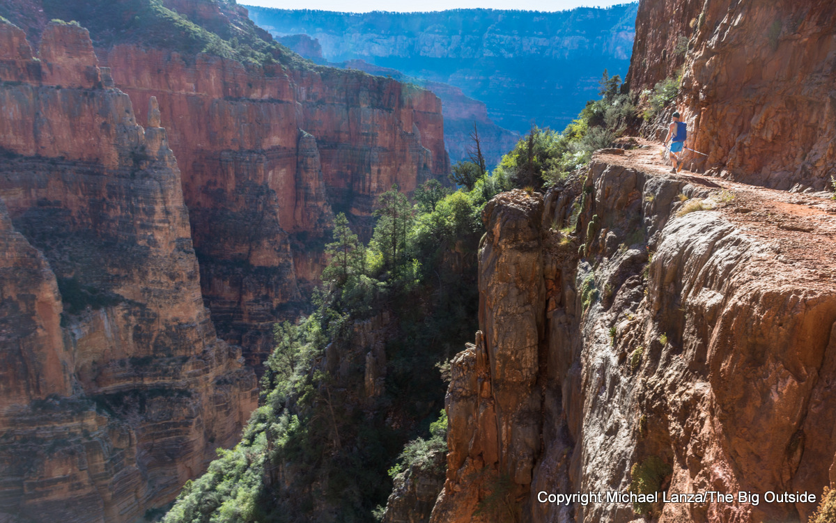 A hiker on the Grand Canyon's North Kaibab Trail.