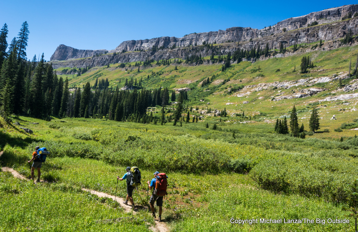 Backpackers in Death Canyon, Grand Teton National Park.