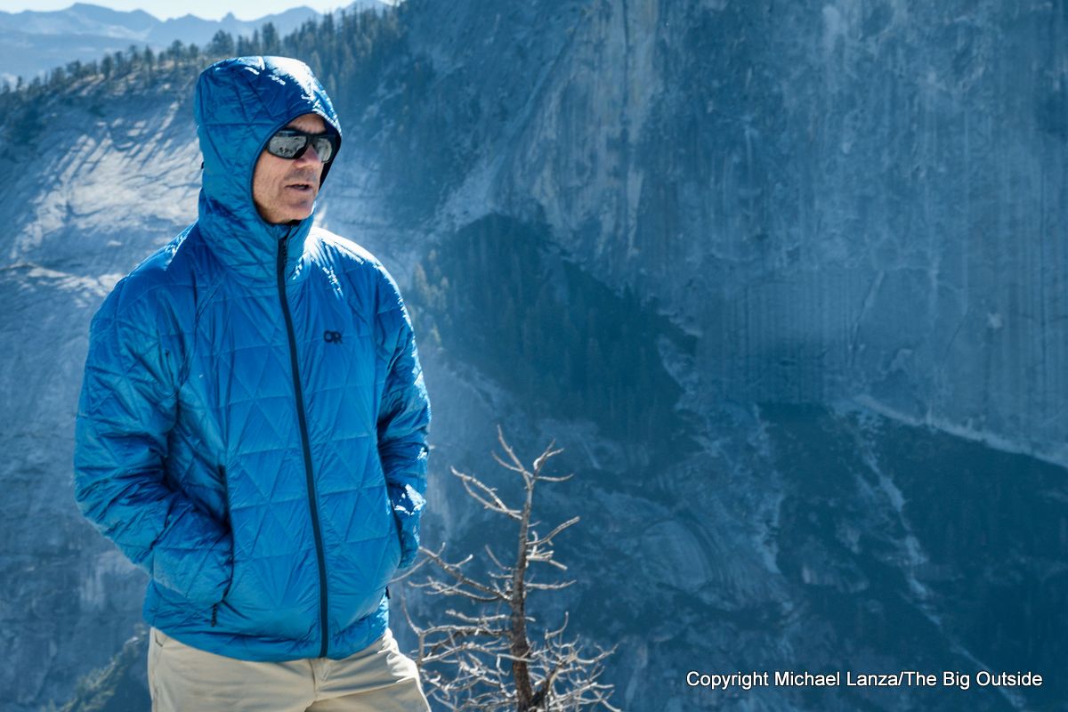 The Outdoor Research Helium Insulated Hoodie in Yosemite National Park.
