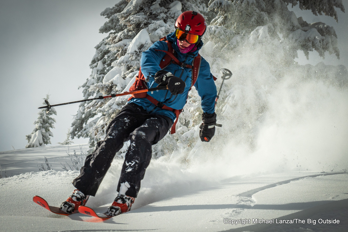 A backcountry skier in Idaho's Boise Mountains.