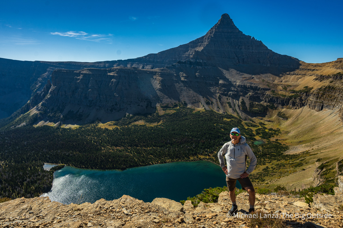 Michael Lanza of The Big Outside at Pitamakan Pass in Glacier National Park.