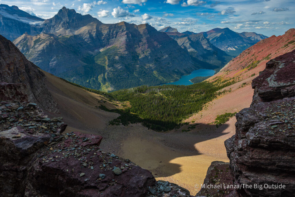 The Belly River Valley seen from high up the Ptarmigan Tunnel Trail in Glacier National Park. The Belly River Valley seen from high up the Ptarmigan Tunnel Trail in Glacier National Park.