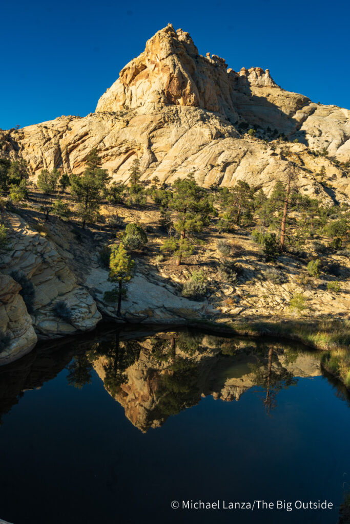 A small pond along the Boulder Mail Trail in Utah's Grand Staircase-Escalante National Monument. A small pond along the Boulder Mail Trail in Utah's Grand Staircase-Escalante National Monument.