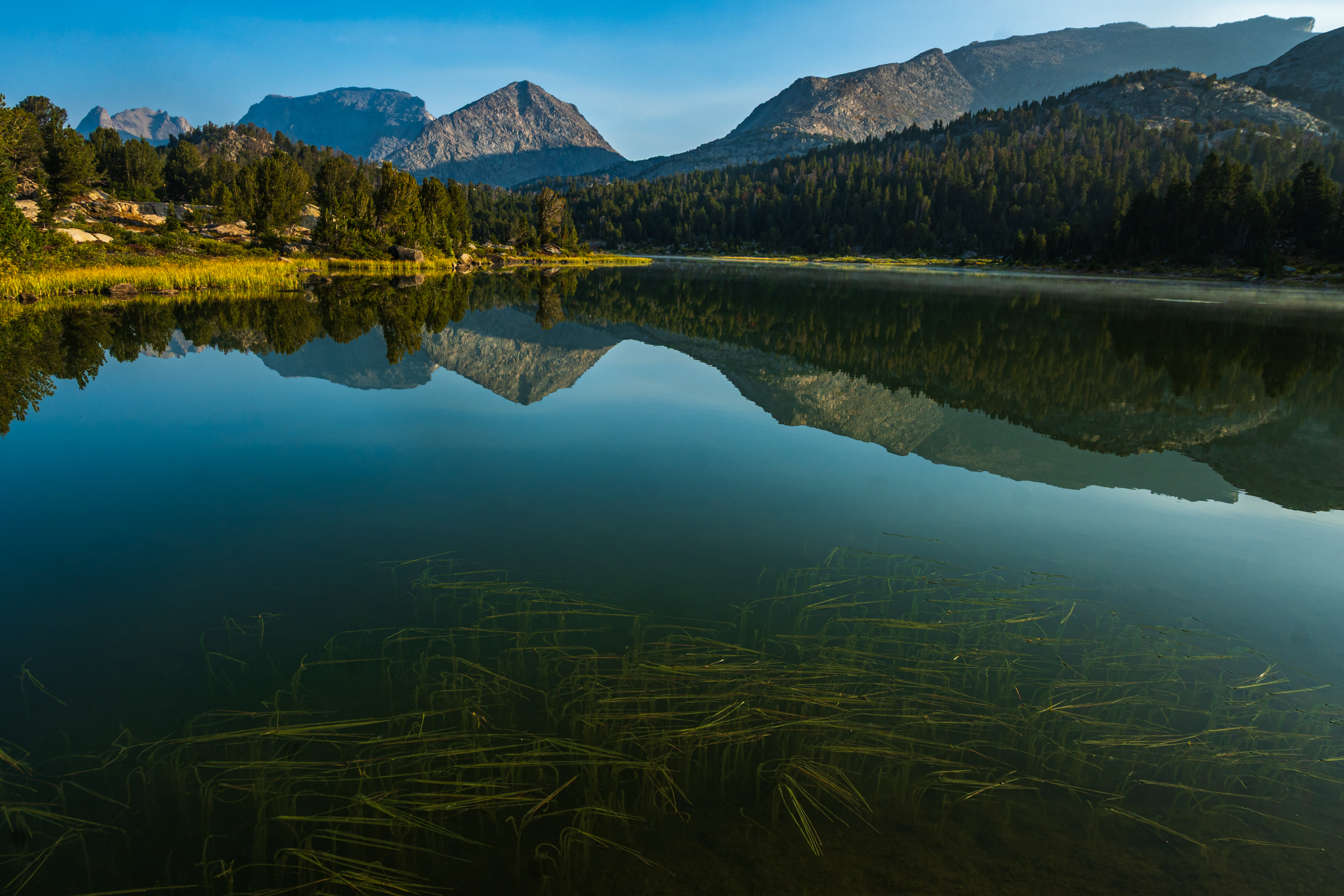 Morning at Skull Lake in the Wind River Range, Wyoming.