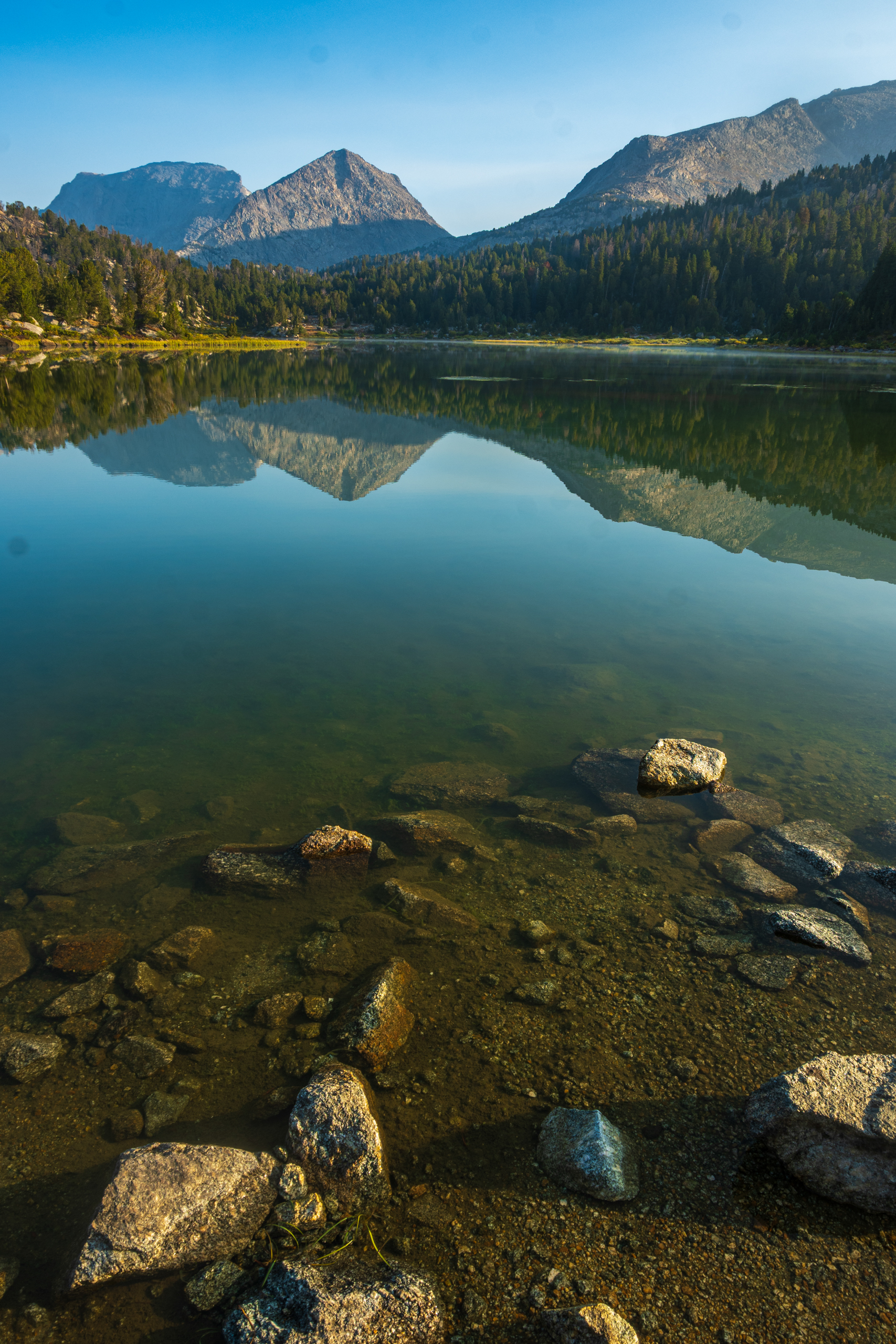 Morning at Skull Lake in the Wind River Range, Wyoming.