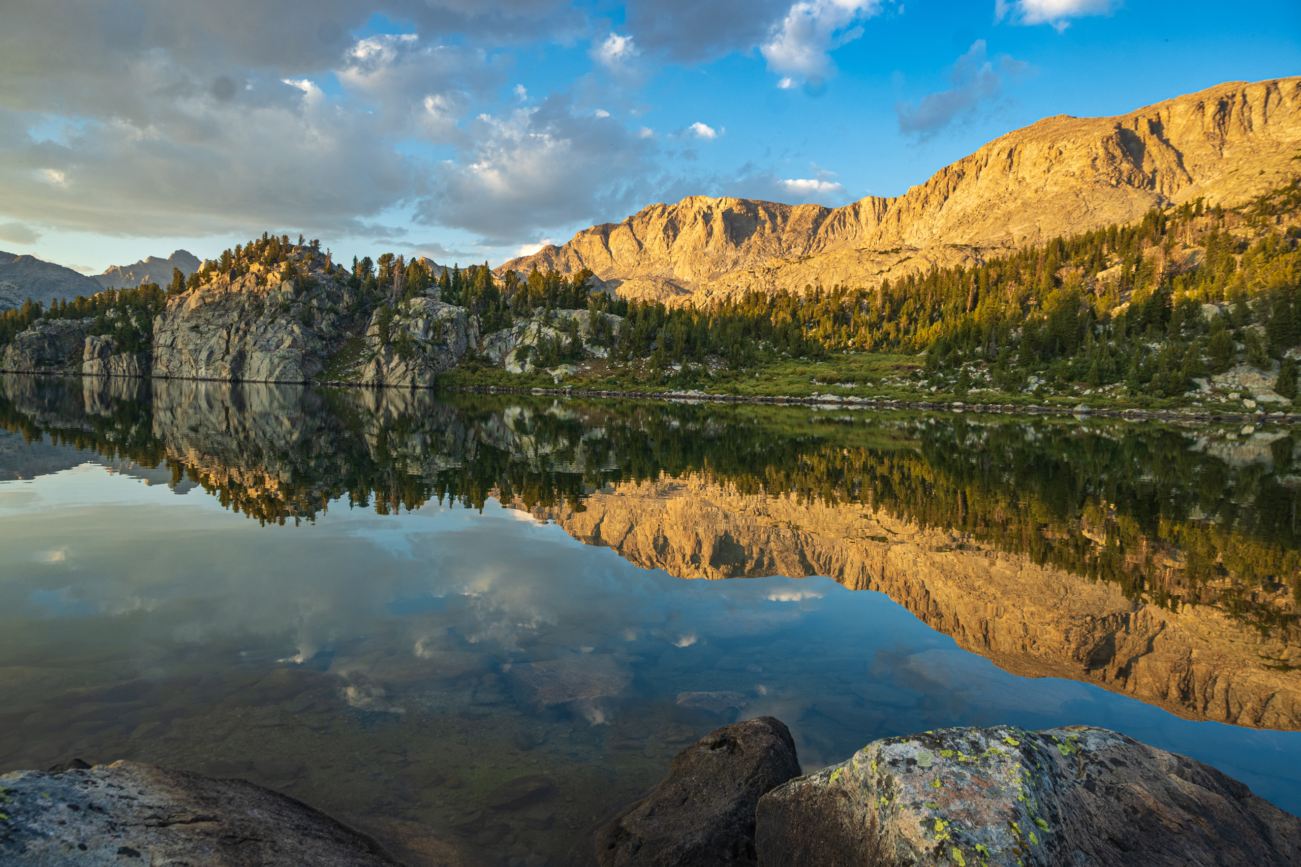 Evening light at Lower Cook Lake, Wind River Range, Wyoming.