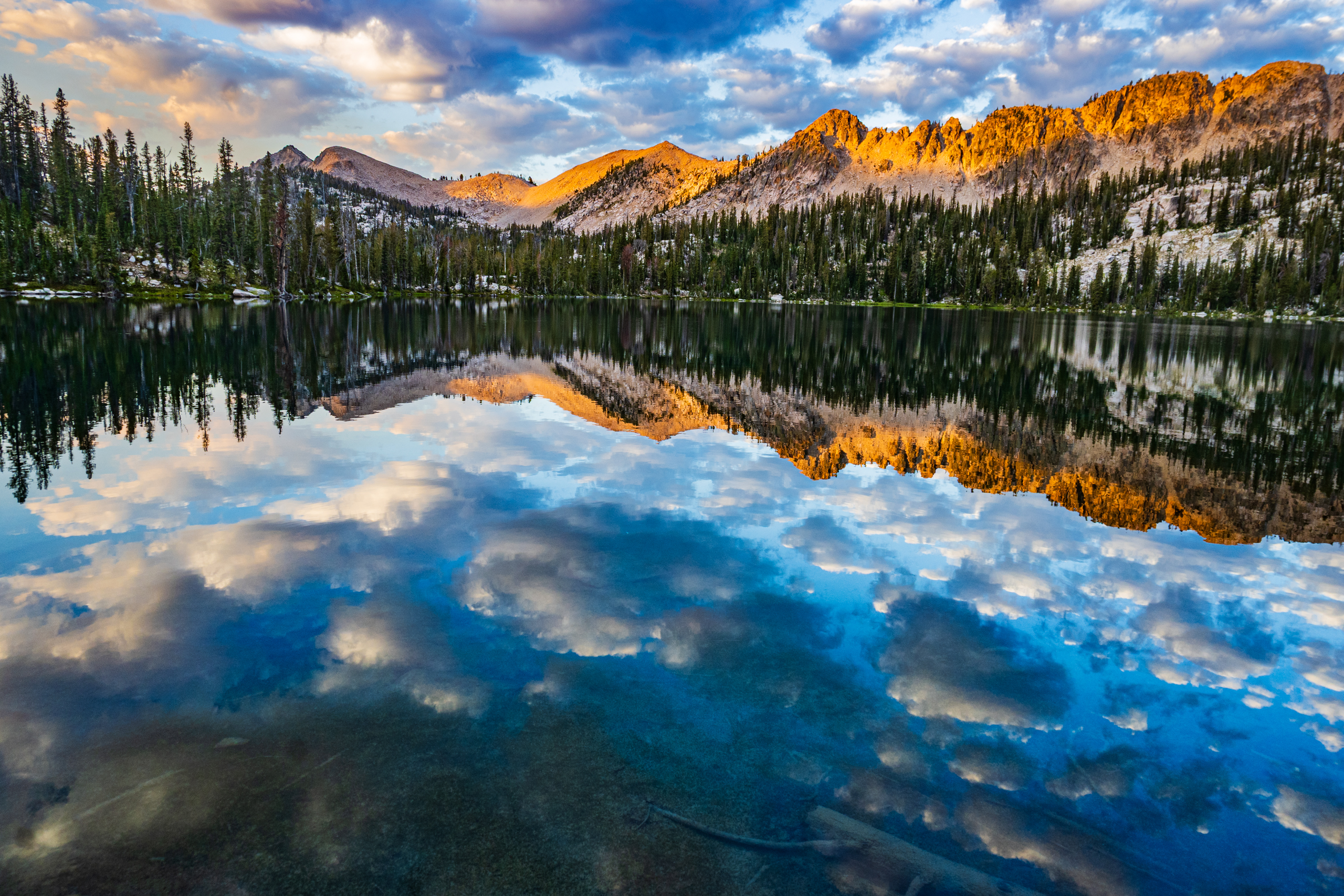 Dawn at Spangle Lake, Sawtooth Mountains, Idaho.