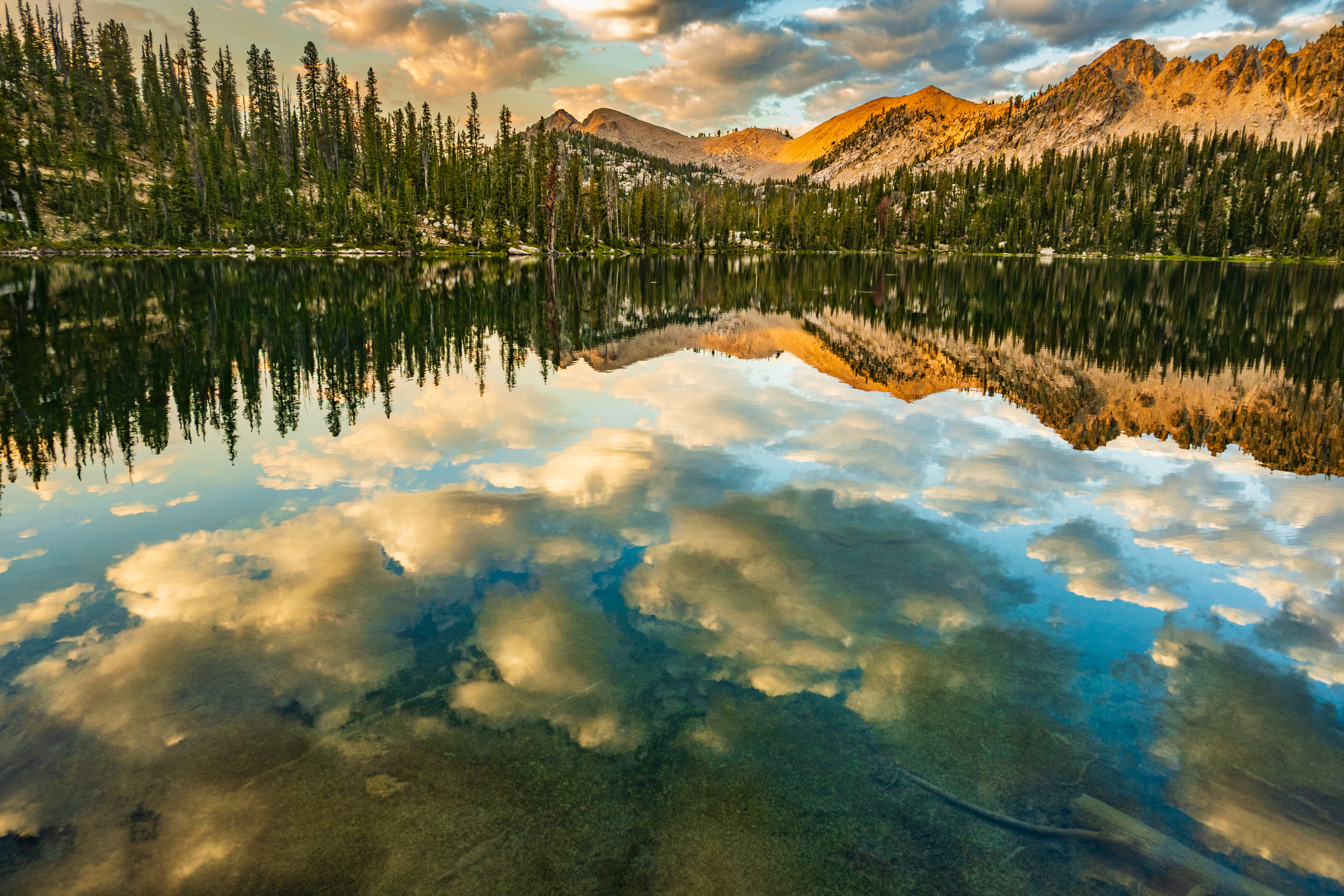 Dawn at Spangle Lake, Sawtooth Mountains, Idaho.