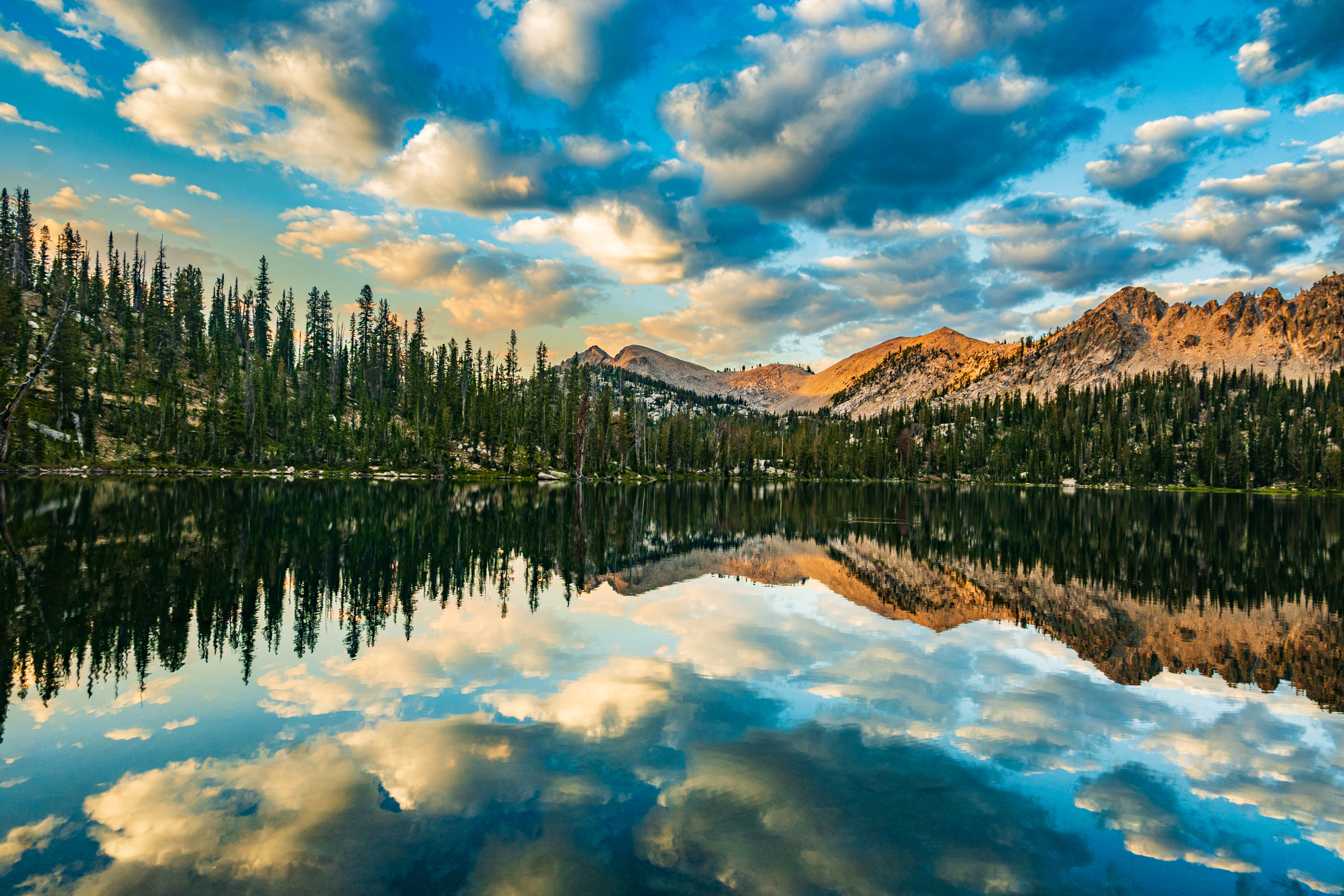 Dawn at Spangle Lake, Sawtooth Mountains, Idaho.