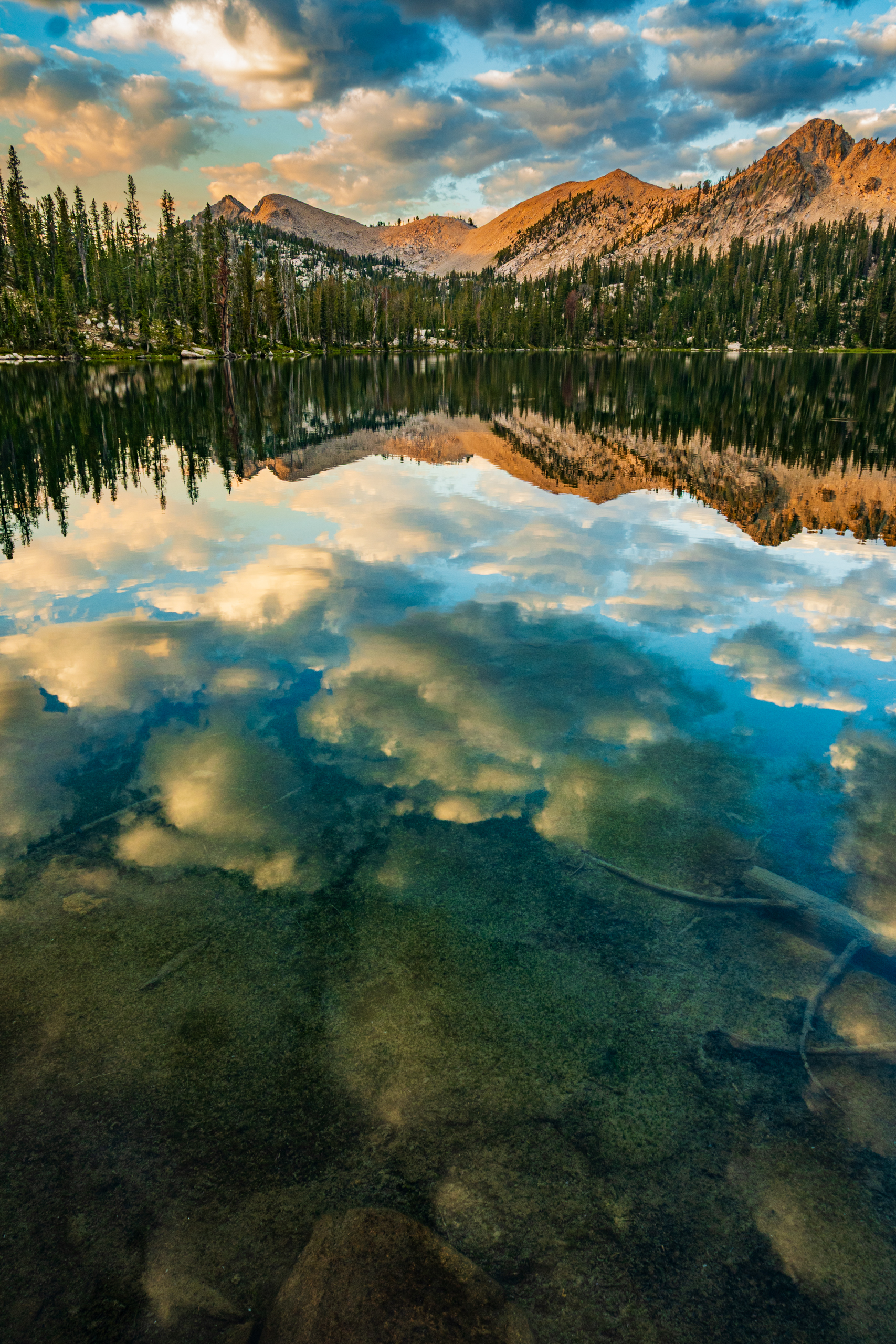 Dawn at Spangle Lake, Sawtooth Mountains, Idaho.