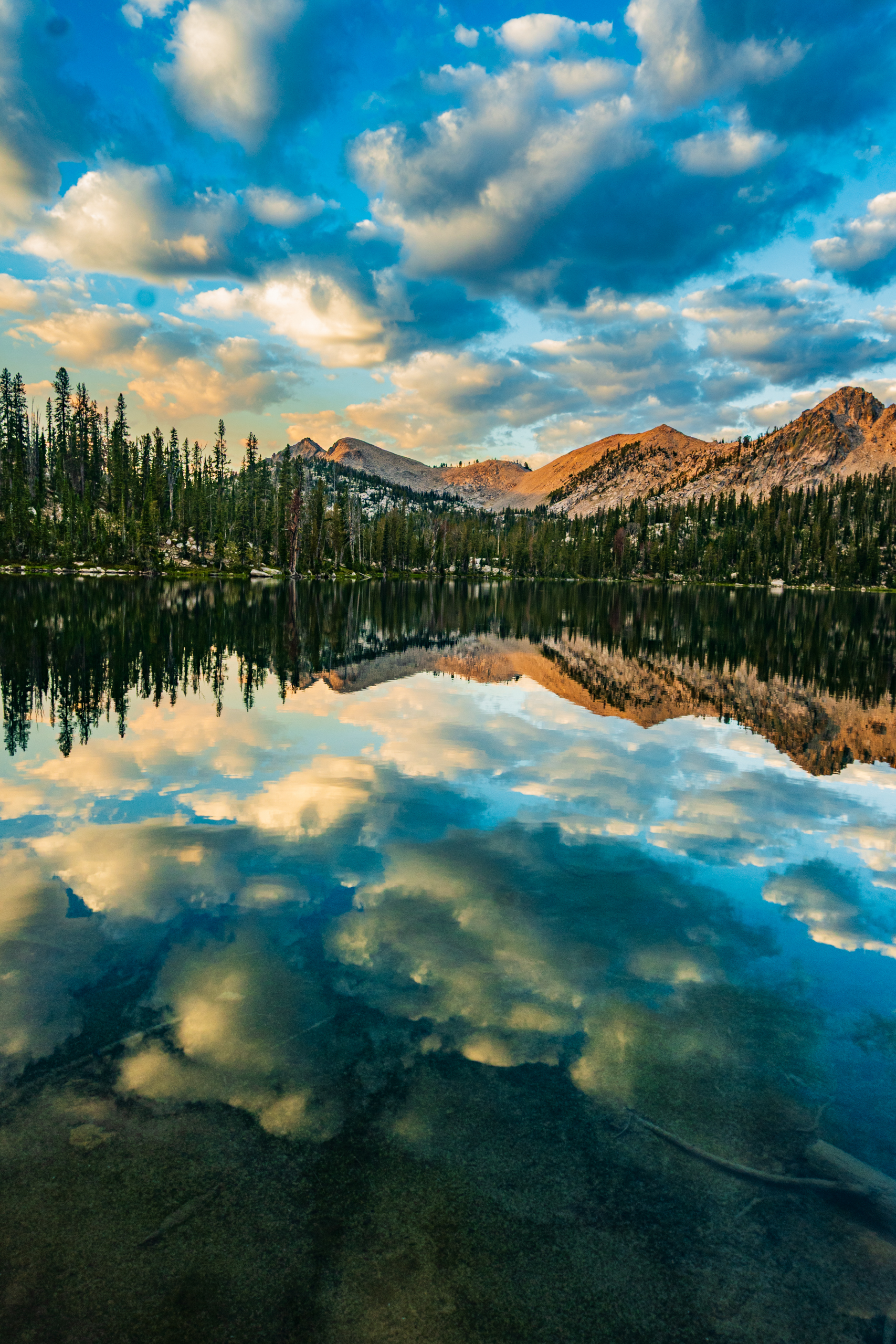Dawn at Spangle Lake, Sawtooth Mountains, Idaho.