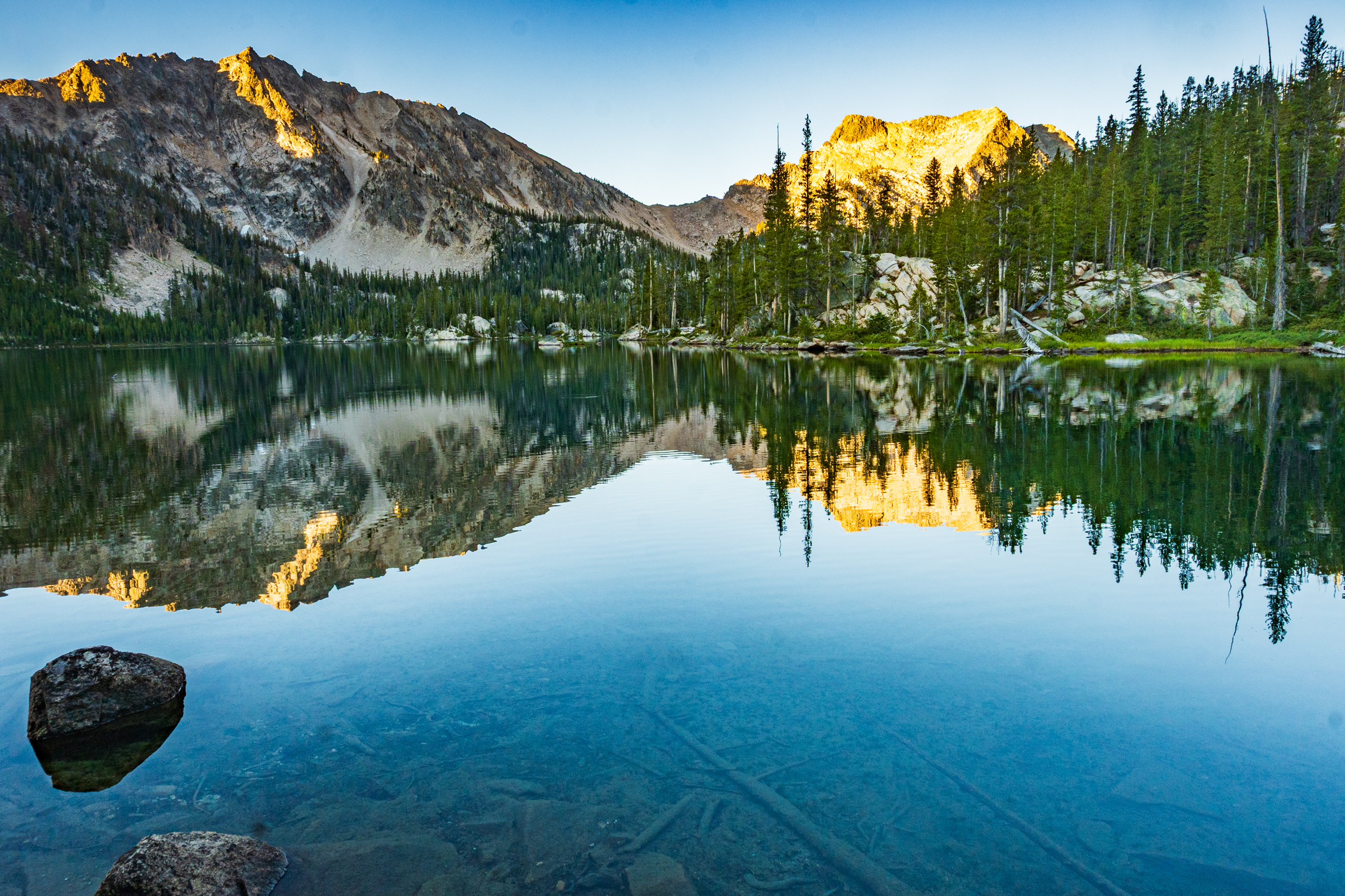 Imogene Lake in the Sawtooth Mountains, Idaho.